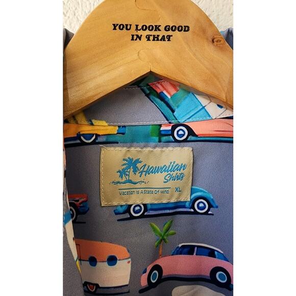 Vacation is a State of Mind Hawaiian Shirts MCM Car Trailer Button Down NWT XL - Picture 4 of 4